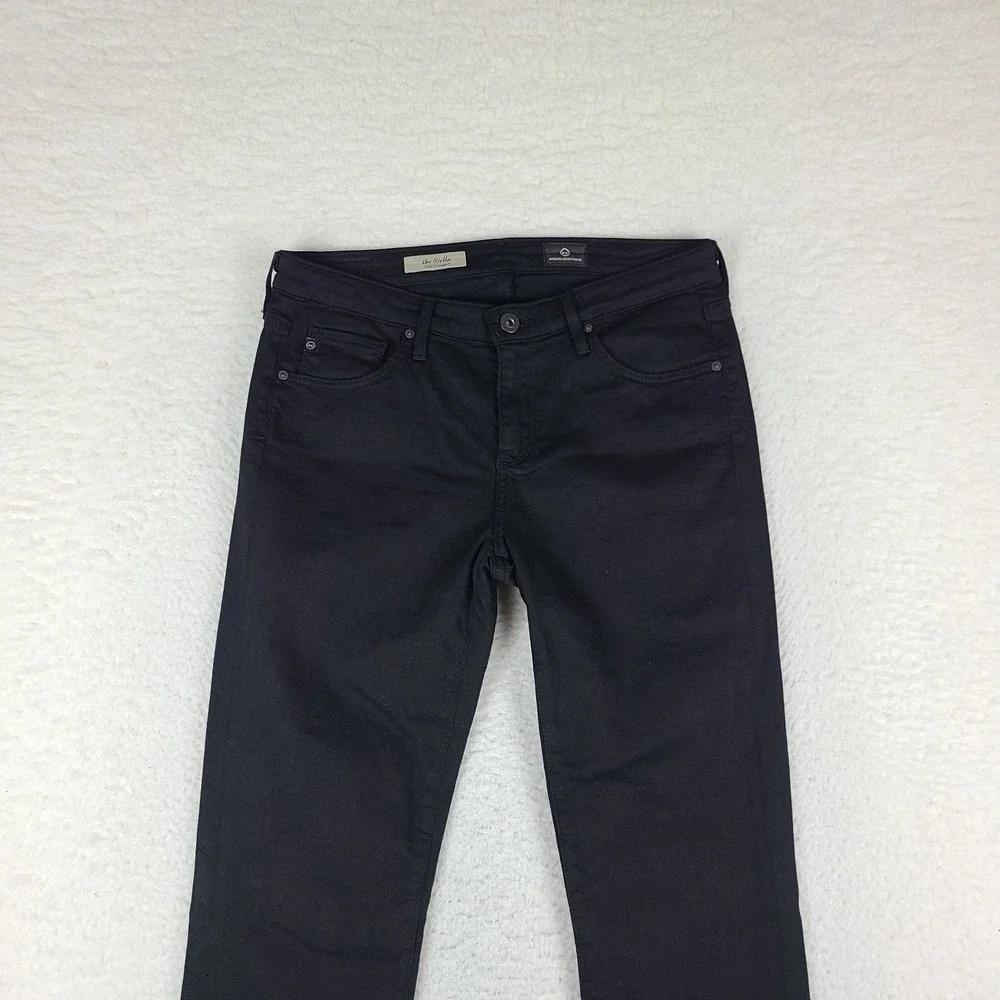 AG Adriano Goldschmied Jeans Womens 28x30 Black Wash The Stella Slim Straight